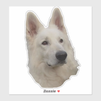 weisser Schäferhund Kopf Aufkleber シール