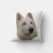 weisser Schäferhund Kopf Kissen クッション (正面)