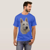 Weisser Schäferhund Kopf T-Shirt Tシャツ (正面フル)