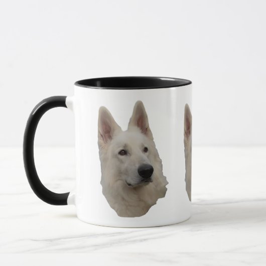weisser Schäferhund Kopf Tasse マグカップ (左)