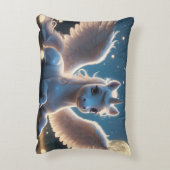 Weißes Einhorn mit Flügeln アクセントクッション (裏面(縦))