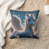 Weißes Einhorn mit Flügeln クッション (ブランケット)