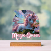 Weißes Einhorn mit Flügeln - Magic Queen アクリルサイン (ニュートラル)
