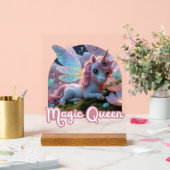 Weißes Einhorn mit Flügeln - Magic Queen アクリルサイン (ウェディング)