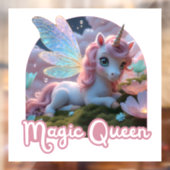 Weißes Einhorn mit Flügeln - Magic Queen ウィンドウサイン (シート2)