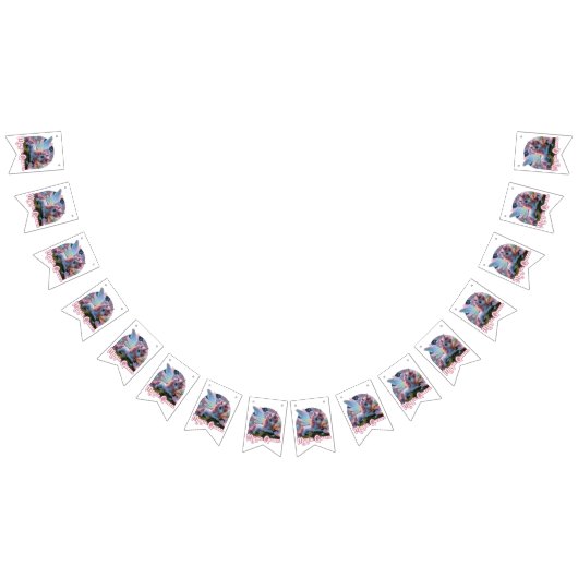 Weißes Einhorn mit Flügeln - Magic Queen バンティングフラッグ (全)