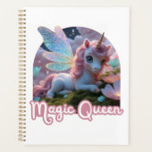 Weißes Einhorn mit Flügeln - Magic Queen プランナー手帳 (正面)