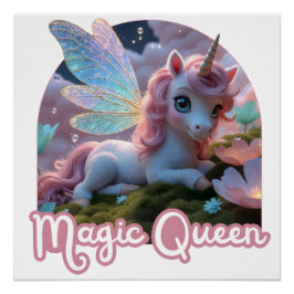 Weißes Einhorn mit Flügeln - Magic Queen ポスター