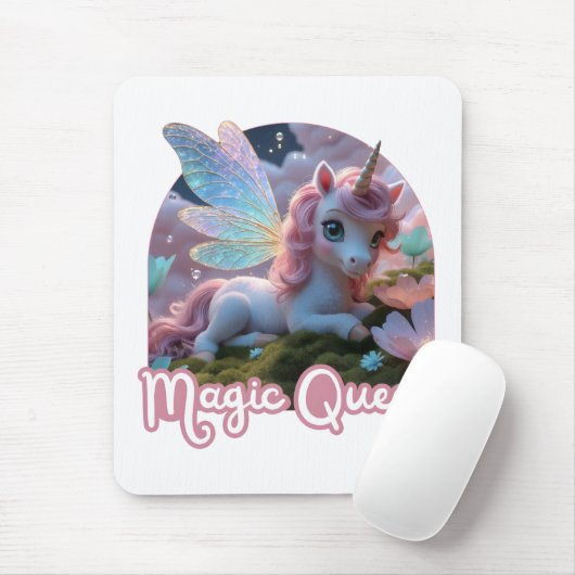 Weißes Einhorn mit Flügeln - Magic Queen マウスパッド (マウス)