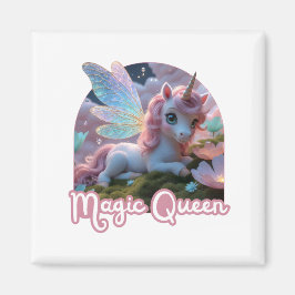 Weißes Einhorn mit Flügeln - Magic Queen マグネット