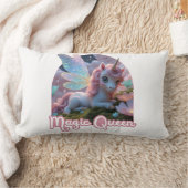 Weißes Einhorn mit Flügeln - Magic Queen ランバークッション (ブランケット)