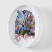 Weißes Einhorn mit Flügeln - Magic Queen 壁時計 (傾斜)