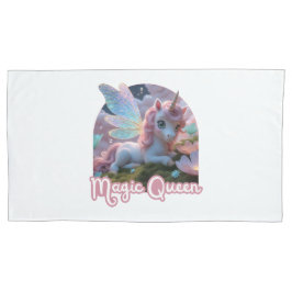 Weißes Einhorn mit Flügeln - Magic Queen 枕カバー