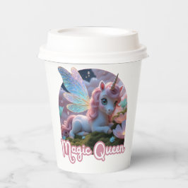 Weißes Einhorn mit Flügeln - Magic Queen 紙コップ