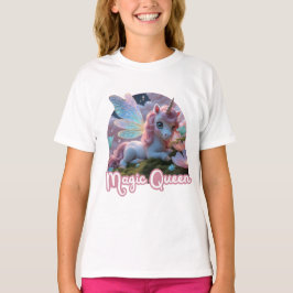 Weißes Einhorn mit Flügeln - Magic Queen Tシャツ