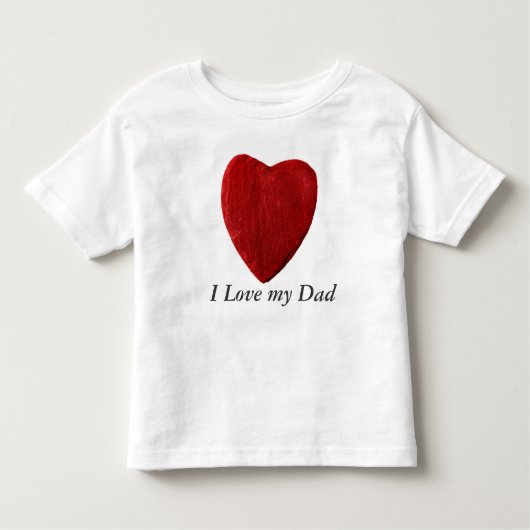 weißes Kindershirt I Love my Dad mit Herz トドラーTシャツ (正面)