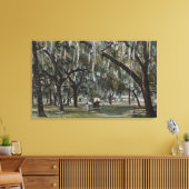 Welaka, FL – ウェルカパークとモッシーの木々の景色 キャンバスプリント (インサイチュ (リビング))