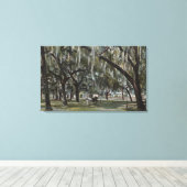 Welaka, FL – ウェルカパークとモッシーの木々の景色 キャンバスプリント (インサイチュ (ウッドフロア))