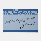 WELCOMEバモダンナー+バックグラファー。&アイディア ドアマット (正面)