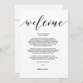 Welcomeモダン結婚とItineraryカードv5 招待状 (正面/裏面)