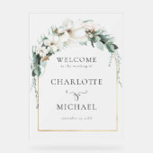 WELCOME"のLEAFY結婚の アクリルサイン (正面)