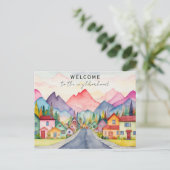 Welcome カラフル to the neighborhood Mountains ポストカード (スタンド正面)