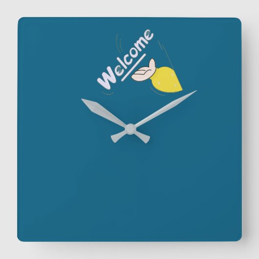 Welcome スクエア壁時計 (正面)