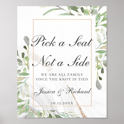 Welcome 結婚 A Seat Not a Side Poster Sign ポスター (正面)