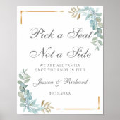 Welcome 結婚 A Seat Not a Side Poster Sign ポスター (正面)