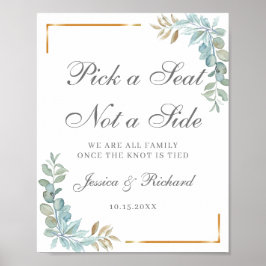 Welcome 結婚 A Seat Not a Side Poster Sign ポスター