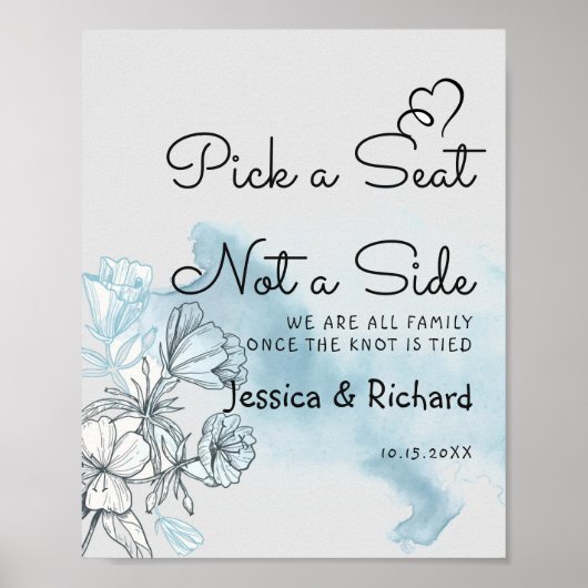 Welcome 結婚 A Seat Not a Side Poster Sign ポスター (正面)