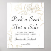 Welcome 結婚 A Seat Not a Side Poster Sign ポスター (正面)