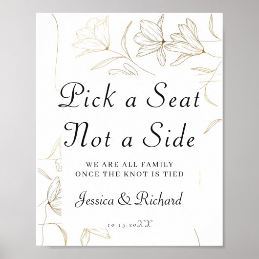 Welcome 結婚 A Seat Not a Side Poster Sign ポスター (正面)