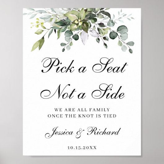 Welcome 結婚 A Seat Not a Side Poster Sign ポスター (正面)