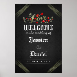 Welcome 結婚's LOVE Gothic Red Roses 24x36ポスター ポスター