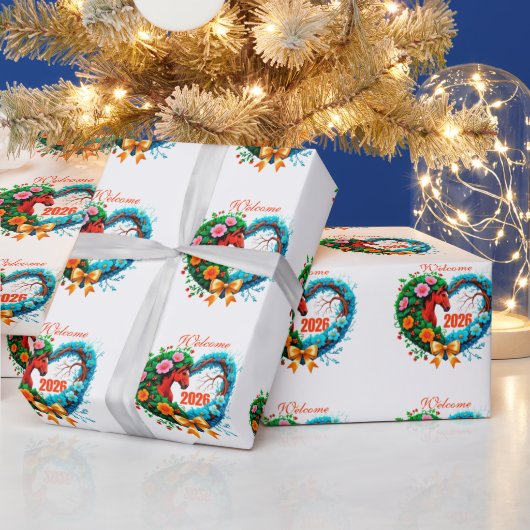 Welcome 2026 ラッピングペーパー (クリスマス)