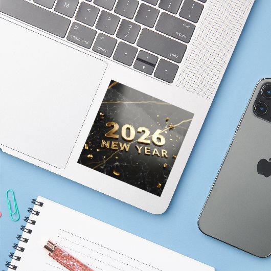 Welcome 2026 Happy New Year Sticker シール (ノートパソコンとiPhone)