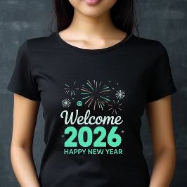 Welcome 2026 Happy New Year T-Shirt トライブレンドTシャツ