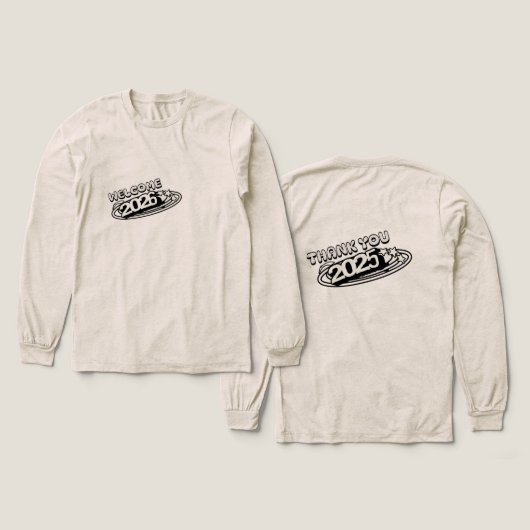 Welcome 2026Thank You 2025 Long Sleeve customiza|  トライブレンドＴシャツ (デザイン 正面＆背面)