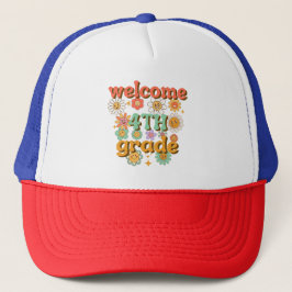 WELCOME 4TH GRADE  BACK TO SCHOOL FIRST DAY SCHOOL キャップ