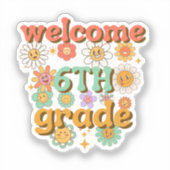 welcome 6th grade, first day of school, welcome シール (正面)