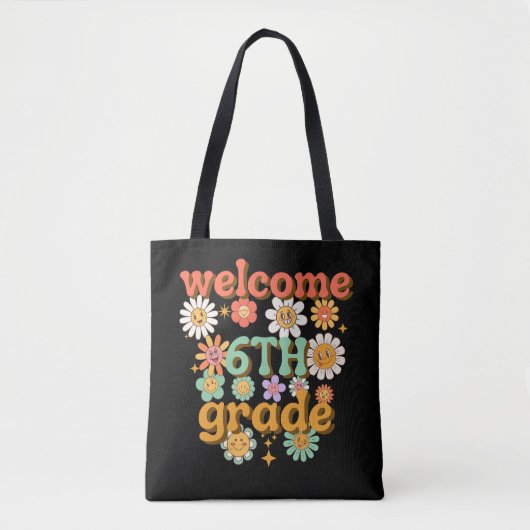 welcome 6th grade, first day of school, welcome トートバッグ (正面)
