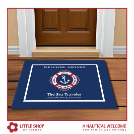 Welcome Aboard Aboard 航海の Life Preserverいかり ドアマット
