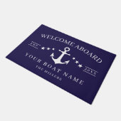 Welcome Aboard Anchor Boat Name Nautical ドアマット (アングル)