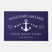 Welcome Aboard Anchor Boat Name Nautical ドアマット (正面)