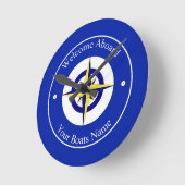 Welcome aboard boat ラウンド壁時計 (傾斜)