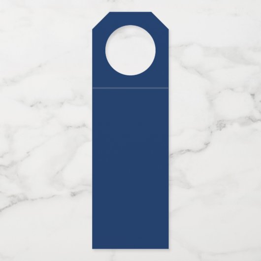 Welcome Aboard Boat Name Navy Blue ボトルネックタグ (裏面)