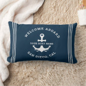 Welcome Aboard Nautica Blue ランバークッション (ブランケット)