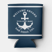 Welcome Aboard Nautica Blue 缶クーラー (正面)