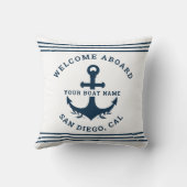 Welcome Aboard Nautica White クッション (裏面)